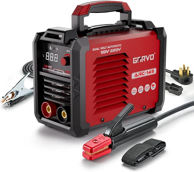 GARVO 110V/220V Dual Voltage Portable Welding Machine,145Amp ARC Welder Mini Stick welder Digital Display LCD,Hot Start,Arc Force and Anti-Stick ARC-145(ARC-145)