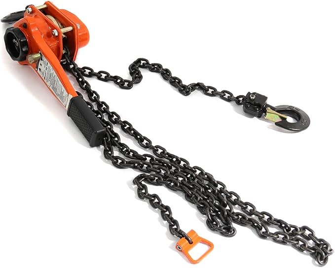 Lever Chain Hoist, 1.5 Ton / 3300 lbs Capacity, 10ft G80 Chain, Manual Ratchet Hoist for Lifting, Pulling and Binding Heavy Loads | TUV GS & CE Certified for Professional Use