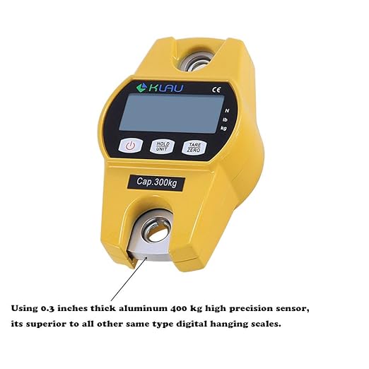 Klau Mini Hoist Yellow Crane Scale 300 kg / 600 lb | Industrial Heavy Duty, Digital Hanging Scales, For Home Farm Factory Hunting