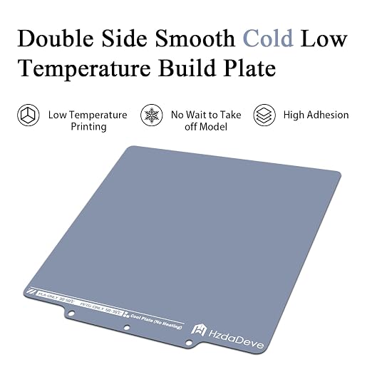 HzdaDeve Cool Plate for AD5X/5M/5M Pro Low Temperature Cold Build Plate No Heating No Glue Double Sided Smooth Board Sheet Bed PEI Heated Bed Spring Steel Platform for Flashforge 3D Printer (Grey)