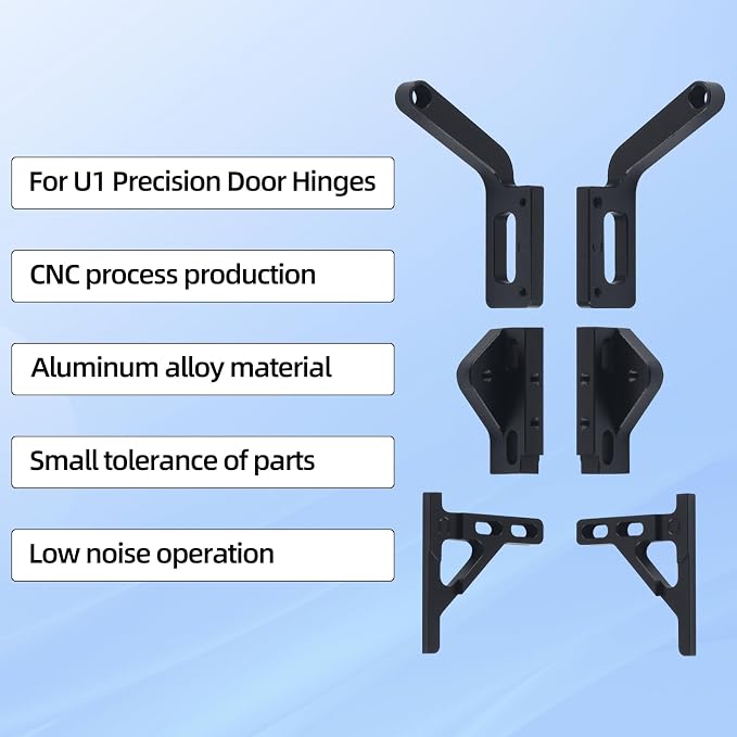 FYSETC Upgraded Metal Parts for Snapmaker-U1 Door: CNC Door Hinge 180/270° Adjustable Easy to Swivel Compatible with Snapmaker U1 3D Printer Not for J1 J1S