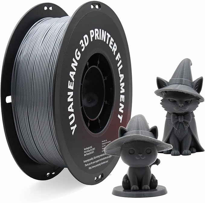 PETG 3D Printer Filament 1.75mm Gray, 1kg Spool, Strong & Durable PETG Material, Heat-Resistant, Low Warping, ±0.03mm Precision, Ideal for Functional Parts