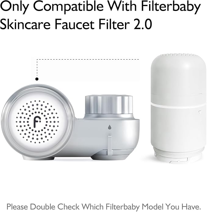 Filterbaby Skincare Filter 2.0 Replacement Cartridge, | Bathroom Sink Faucet Filter Replacement, 99.9% Chlorine Removal, Only Compatible with Filterbaby 2.0, 1 Pack
