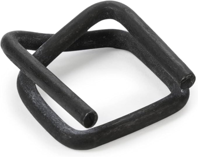 Cord Strapping Buckles 1/2", Pack of 100 - Heavy-Duty Metal Buckles with Phosphate Coating for Woven Cord Strapping - Reusable Metal Wire Buckle for Strapping - SKU BP-12-M by IDL Packaging