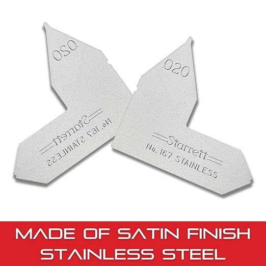 Starrett Individual Radius Gage for Both Convex and Concave Radii - Ideal for Carpenters and Constructions - Stainless Steel, .020" Radius Gage, Inch Reading - 167-020