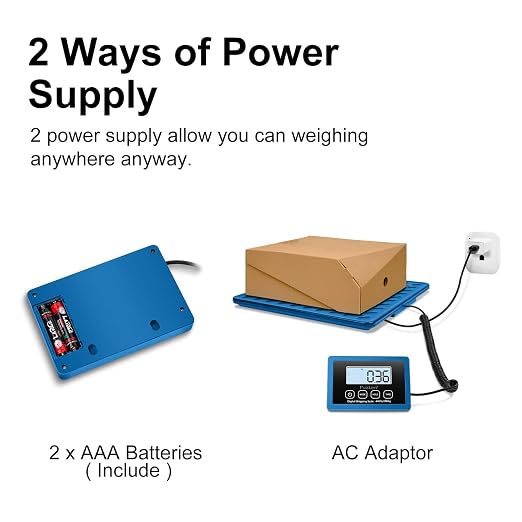 Fuzion Shipping Scale, 440LB x 10g Postal Scale, Hold & Tare Function | Durable Alloy Steel Platform, Heavy Duty Scale for Packages, Luggage, Large Floor Scale Battery and AC Adapter Included