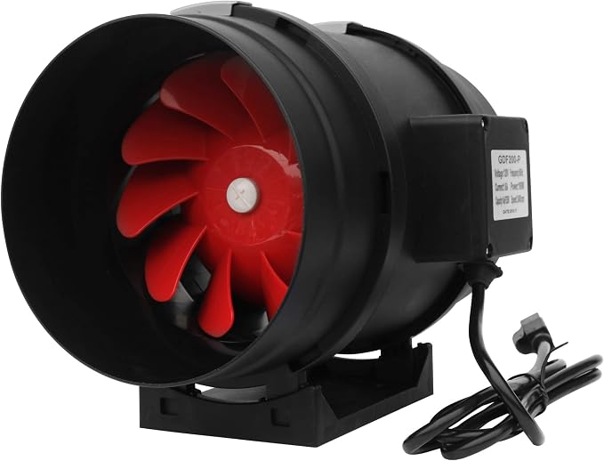 SunStream Inline Duct Fan 4 Inch 190 CFM Air Ventilation Exhaust Booster Vent Blower for Indoor Grow Tent