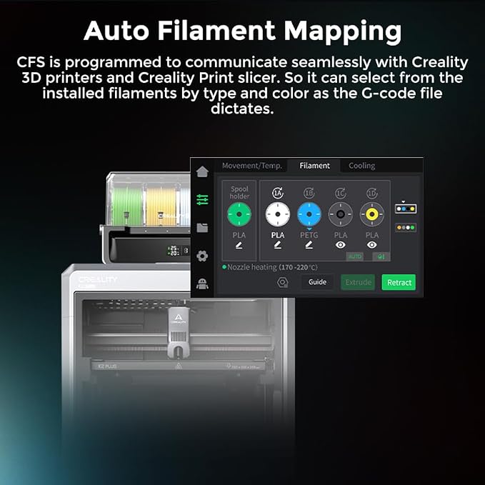 Creality Official CFS Multicolor 3D Printing System - 16 Color Auto-Switch, Anti-Moisture Storage, Upgrade Kit for K1/K1 MAX/K1C/K2/K2 Plus 3D Printers