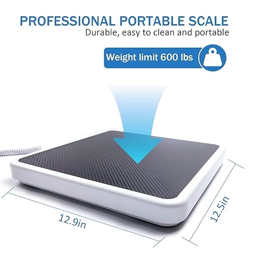 Physician Scale(660 lb) ，Medical Floor Scale for Body Weight，KG/LB/LB:OZ Three Units, 12.5" x 12.9" Platform， Heavy Duty Medical Grade Physician Scale in Home, Hospital and Weight Loss