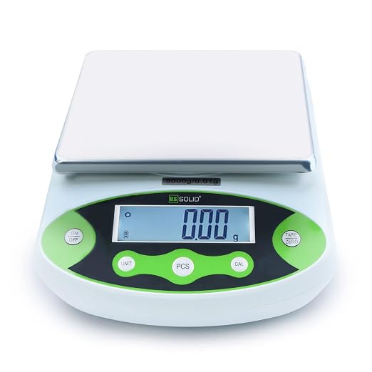 U.S. Solid Digital Precision Balance 500g x 0.01g, Lab Scale with 200g Calibration Weight, 12 Weighing Units, AC 100V-240V & DC 9V, Piece Counting