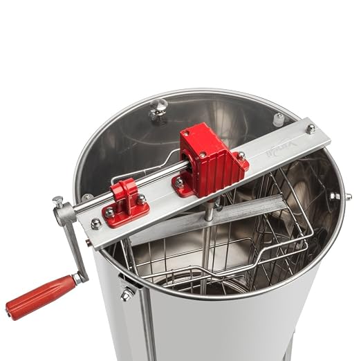 VINGLI 2 Frames Manual Honey Extractor Separator, Food Grade Stainless Steel Honeycomb Spinner Drum Crank By Hand with Adjustable Height Stands, Beekeeping Pro Extraction Apiary Centrifuge Equipment
