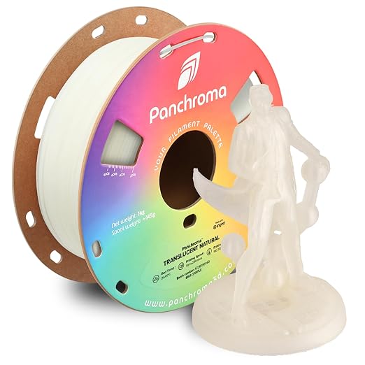 Polymaker Panchroma Translucent PLA Filament 1.75mm, 1kg, Natural | Neatly Wound, Semi Transparent PLA, Easy Print & Smooth Feeding, Compatible with Bambu Lab & Most 3D Printers