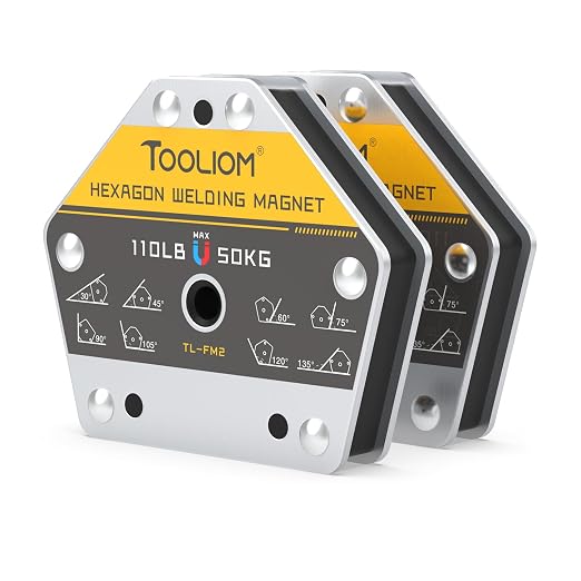 TOOLIOM Hexagon Welding Magnets Multi-Angle Strong Magnetic Welding Holder 110LB 2PCS Pull Force Holding Power Welding Accessories