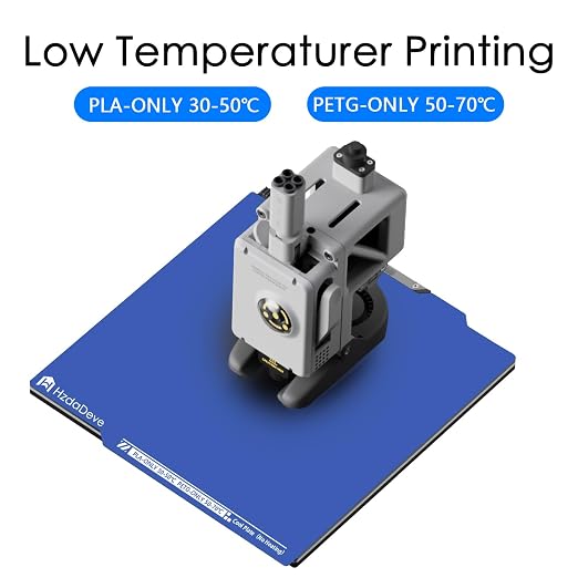 HzdaDeve Upgraded Cool Plate for A1 Mini Low Temperature Cold Build Plate 183.5X183.5MM Double Sided Smooth Board Sheet Bed PEI Platform for Bambu Lab 3D Printer (No Heating/No Glue)