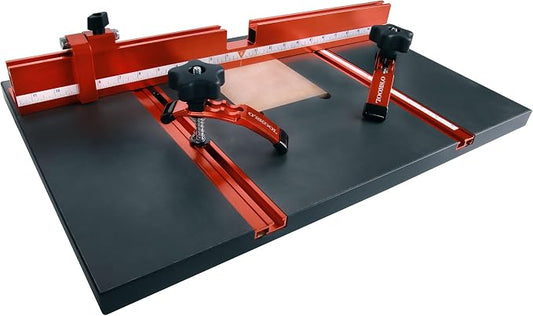 O'SKOOL Drill Press Table with Adjustable Aluminum Fence, Flip Stop, and Replaceable Insert – Fits 12-Inch and Larger Drill Presses – 23-5/8" x 15" x 1" MDF Work Surface, DAB022