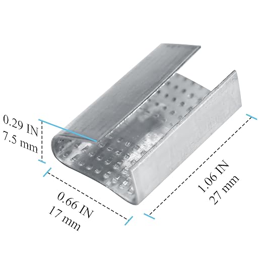 Open Serrated Strapping Seals for 5/8" Polyester Poly Polypropylene Strap Pallet Banding Clips(1000)