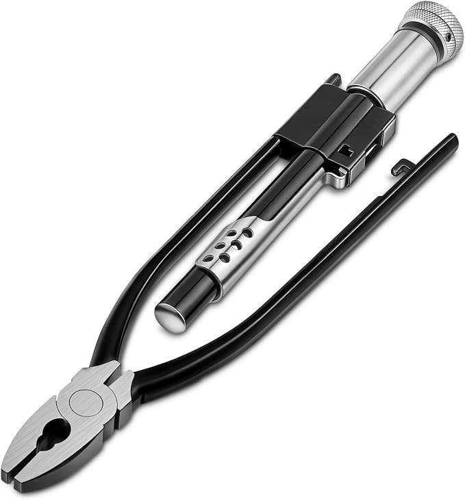 1 Pcs Reversible Safety Wire Twister Pliers Left and Right Twists Aircraft Wire Twisting Tool Automatic Metal Lock Twister for Aircraft Automobile Industries (6 Inch)