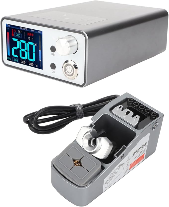 Smart Soldering Station, Professional Grade Digital Display PID Control 96W Fast Heating T210 Handle for PCB Repair and Mobile Phone Motherboard