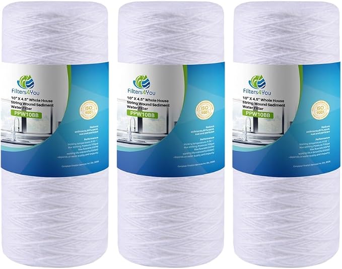 CFS – Large Capacity Sediment Water Filter Cartridge Compatible with Campbell HDSC5 Models – Removes Bad Taste – Whole House Replacement Filter Cartridge – 5 Micron – 9 3/4" Cartridge (3 Pack)