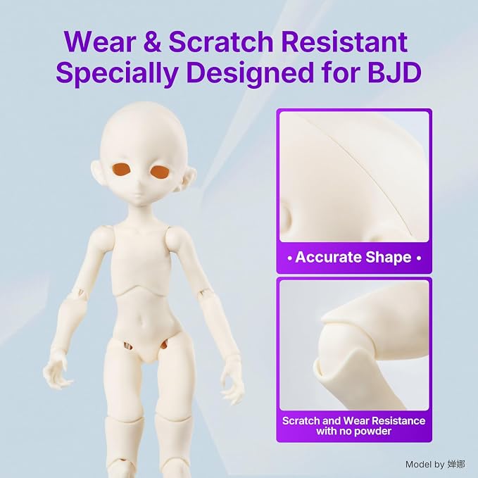 RESIONE Tough 3D Printer Resin, 3D Printing Liquid for BJD & Articulated Figures – Non-Yellowing, Wear Resistant, Drop-Resistant, ABS-Like UV Resin for LCD DLP MSLA Printers, Ultra White, 1KG