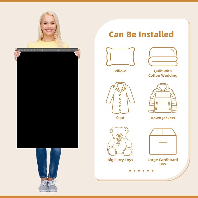 Fuxury Extra Large Poly Mailers 24x36" 25 Pc, XXL Jumbo Shipping Bags,Black | 2.5 Mil Thick,Opaque Mailers Poly Bags,Self Seal Mailing Envelopes Large For Oversized Clothing Business,Boutique & Online