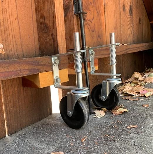 Gate Caster gate Wheel 4”, Heavy Duty Gate Caster Wheel with Spring Loaded,Universal Mount Pate, 250-500 lbs Load Capacity, 4 Inches Rubber Wheel(Two PCS)
