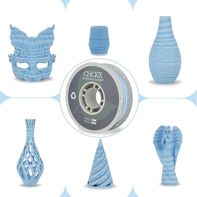 PLA 3D Printer Filament, Dimensional Accuracy +/- 0.02 mm, 1 kg Spool(2.2lbs), 1.75 mm, Flipped Glacier Blue