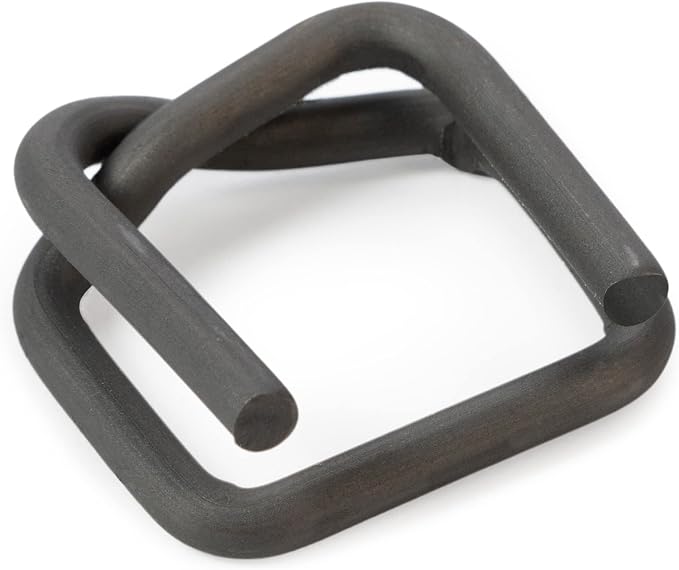 Cord Strapping Buckles 3/4", Pack of 100 - Heavy-Duty Metal Buckles with Phosphate Coating for Woven Cord Strapping - Reusable Metal Wire Buckle for Strapping - SKU BP34-M by IDL Packaging