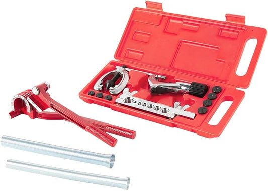 Wostore Double Flaring Tool Kit with Tube Bender 1/4",5/16",3/8" and Spring Bender 1/2",5/8" for Plumbing Copper Brake Line HVAC
