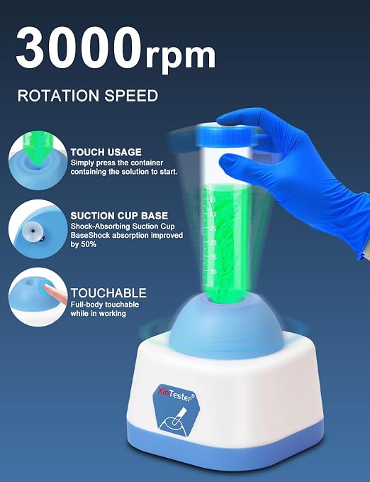 Xin Tester Lab Mini Vortex Mixer, 100ml DIY Model Paint Shaker Nail Polish Mixer Machine 3000RPM, Eyelash Adhesives Pigment Tattoo Ink Mixing with 120pcs Balls - Blue