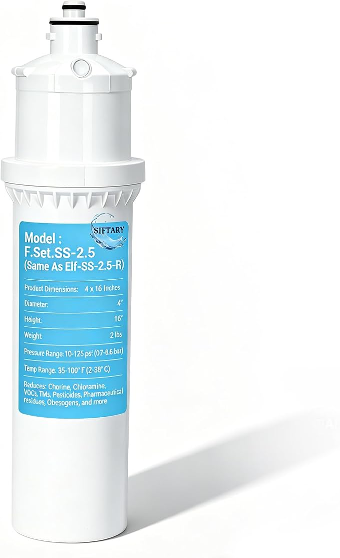 1-Pack SS-2.5 Water Filter Replacement – Replacement for Max Flow® SS-2.5 & EWS® SS-2.5 Water Unit, F.SET.SS-2.5 Direct Mount on Faucet, Reduces Chlorine, 10,000 Gallons per Filter