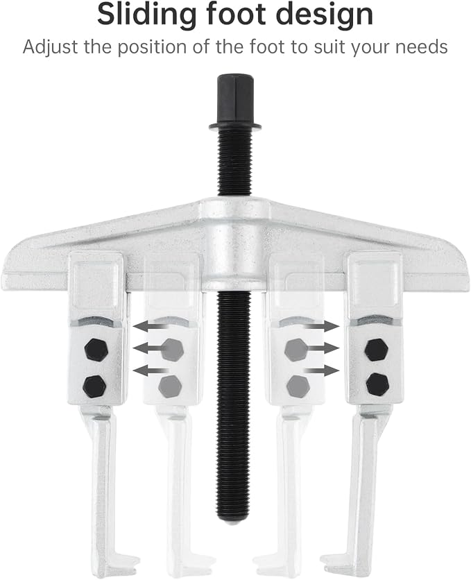 ChgImposs Gear Puller Set, 3 in 1 Heavy Duty Extendable Pulley Puller Kit - Cr-V Steel 2-Jaw Gear & Pulley Remover Tool with 3 Claw Sizes for Bearing, Gear, Pulley & Flywheel Removal
