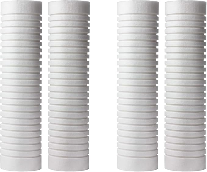 CFS – Grooved Water Filter Cartridges Compatible with AP110-NP Models – Remove Bad Taste & Odor – Whole House Replacement Water Filter Cartridge – 5 Micron – White (4 Pack)