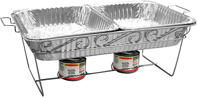 Party Essentials 3-Count Full Size Elegance Chafing Racks, Chrome