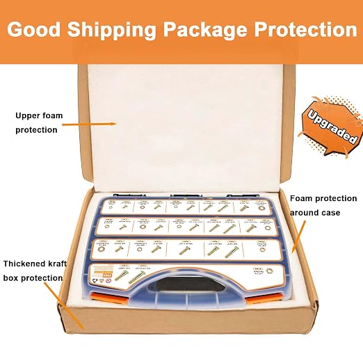 1004PCS Grade 8 Assorted Nuts and Bolts Kit, SAE Size 1/4-20, 5/16-18, 3/8-16, 1/2-13 Bolt Assortment