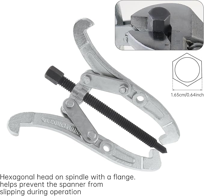 ChgImposs 8 Inch 3-Jaw Gear Puller, 2 Jaw 3 Jaw Puller for Pulley Gears Bearings and Flywheels, Heavy Duty Pulley Puller with Reversible Jaws, High Carbon Steel Removal Tool Bearing Puller Tool