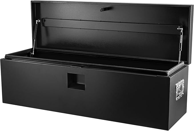 GarveeTech Truck Bed Tool Box Heavy Duty Steel Toolbox with Hydraulic-Assisted Lid, Drill-Proof Lock & Weatherproof Seal, Universal Mount for Pickup, Truck Bed, RV, Trailer