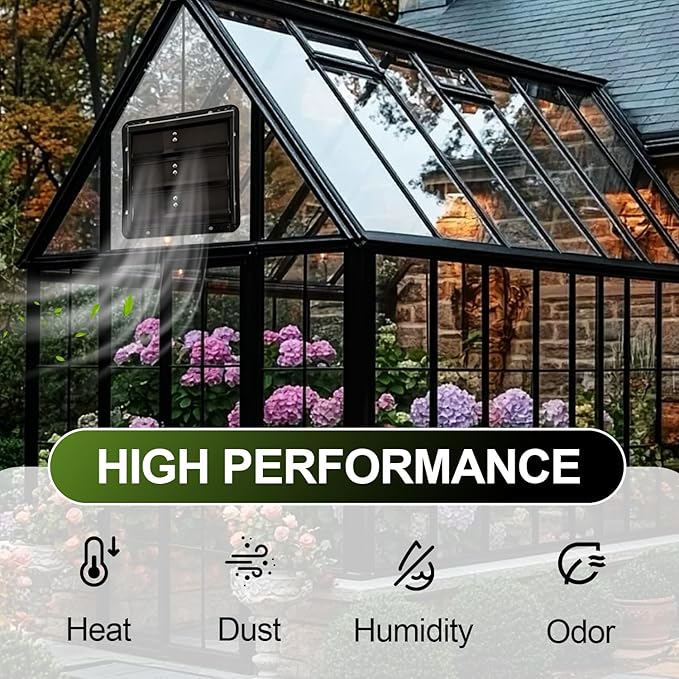 Galvanized Sheet Automatic Exhaust Louver Vent (Fan Blades and Motor Not Included) for Residential Attics, Workshops, Barns, Greenhouses (8inch)