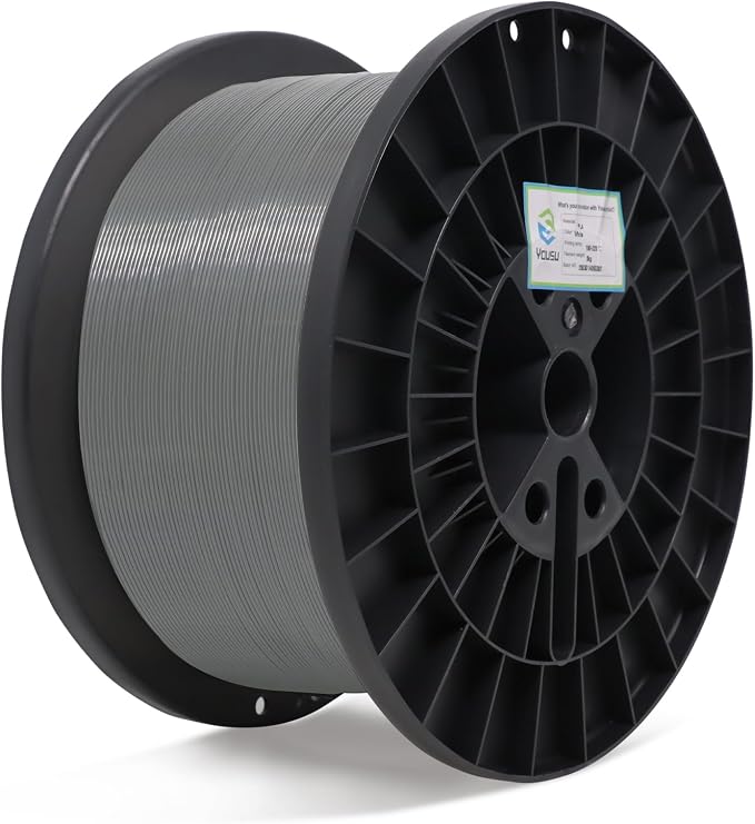 YOUSU PLA 5kg 3D Printer Filament Bundle 1.75mm, Print with Most FDM 3D Printers, 11lbs, 1 Pack 5kg Large Spool, Accuracy +/- 0.02mm, Grey