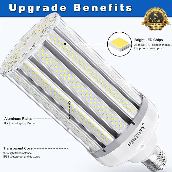 1 Pack Super Bright 400W LED Corn Light Bulbs,E39 Base,White Light 40000LM Garage Warehouse Workshop Barn (400W)