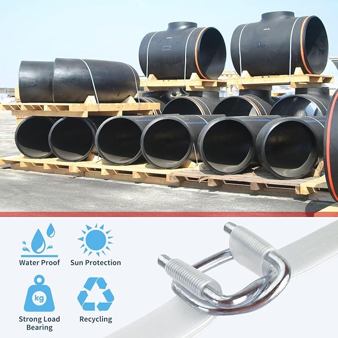 Heavy Duty Packing Strapping kit, Pallet Packing Strapping Tool, 3/4" x 320' Woven Cord Strapping Set, 2000 lbs Break Strength, Metal Buckles, Polypropylene Cord Strapping Tensioner