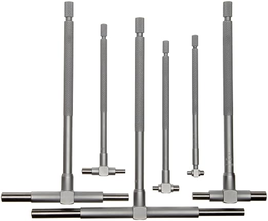 Mitutoyo 155-905 Telescoping Gage Set, 6-Piece, 8 mm to 150 mm Range, Spring-Loaded Bore Measuring Tools with Knurled Clamp for Internal Diameter and Groove Width Inspection