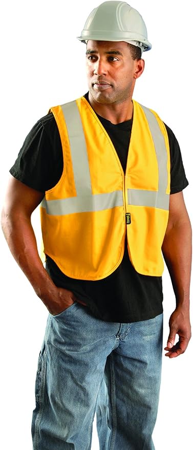 Occunomix LUX-XSGFR-YS/M Classic Flame Resistant Cotton Non-Ansi Solid Vest, HRC 1 Protection, Small/Medium, Yellow