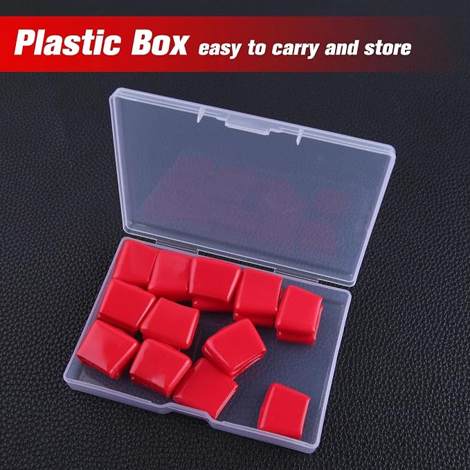 SPEEDWOX 24PCS Replacement Rubber Tips For 6-Inch Glass Running Pliers Rubber Tips for Glass Running Plier Curved Tip Running Pliers Replacement Tips Stained Glass Work Supplies and Tools, Red