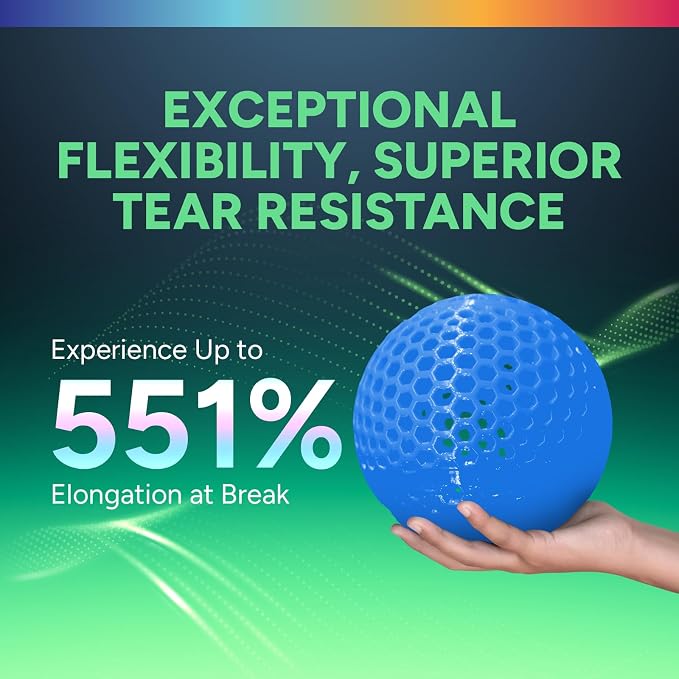 OVERTURE TPU 95A Flexible 3D Printer Filament 1.75mm | High Elasticity & Durability Filament,1kg Spool(2.2lbs),Fit Most FDM Printer(TPU Digital Blue)