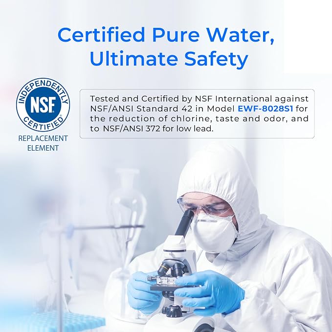 Waterdrop FQK1R, GXULQR Under Sink Water Filter, Replacement for Hexagonal Head GE FQK1R, GXULQR, Compatible with GE GXK140TNN and GXULQK, NSF/ANSI 42 372 Certified, 2K Gallons, 2 Pack