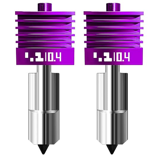 2 Pcs Upgraded 0.4mm A2L/H2D/H2S/H2C/X2D/P2S Hotend with Anti-Stick MPVD Coating - High Speed Hardened Steel P2S Nozzle for Bambu Lab P2S,X2D,H2 Series,A2L/A1/A1MINI 3D Printers, Bamboo Lab Parts