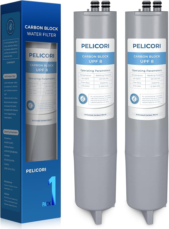 11 Plus Carbon/UPF 8 Replacement Filter – Compatible with DuPure 11 Standard Carbon Filter for Platinum Pure 1-Stage & Dual Stage Drinking Water Systems, 2-Pack