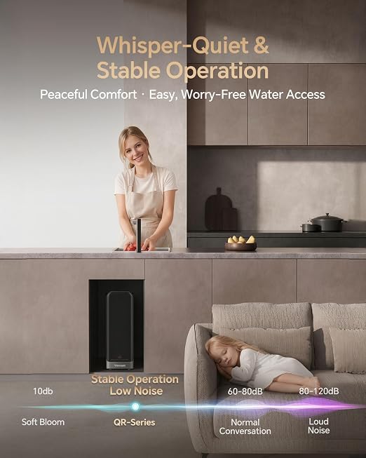 Vancepic QR800 Under Sink Osmosis Water Filter System, 800GPD RO Water Purifier with Faucet, Touch Control, 2:1 Pure to Drain Ratio, Fast Flow Rate 0.55 GPM for Kitchen, Includes Leak Detection