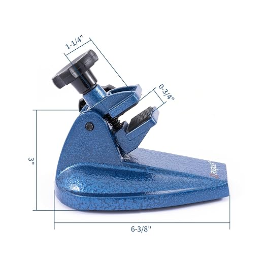 Dasqua Precision Micrometer Stand, Professional-Grade Cast Iron Base, Holds Micrometers, Non-Slip Rubber Clamp, Fully Adjustable